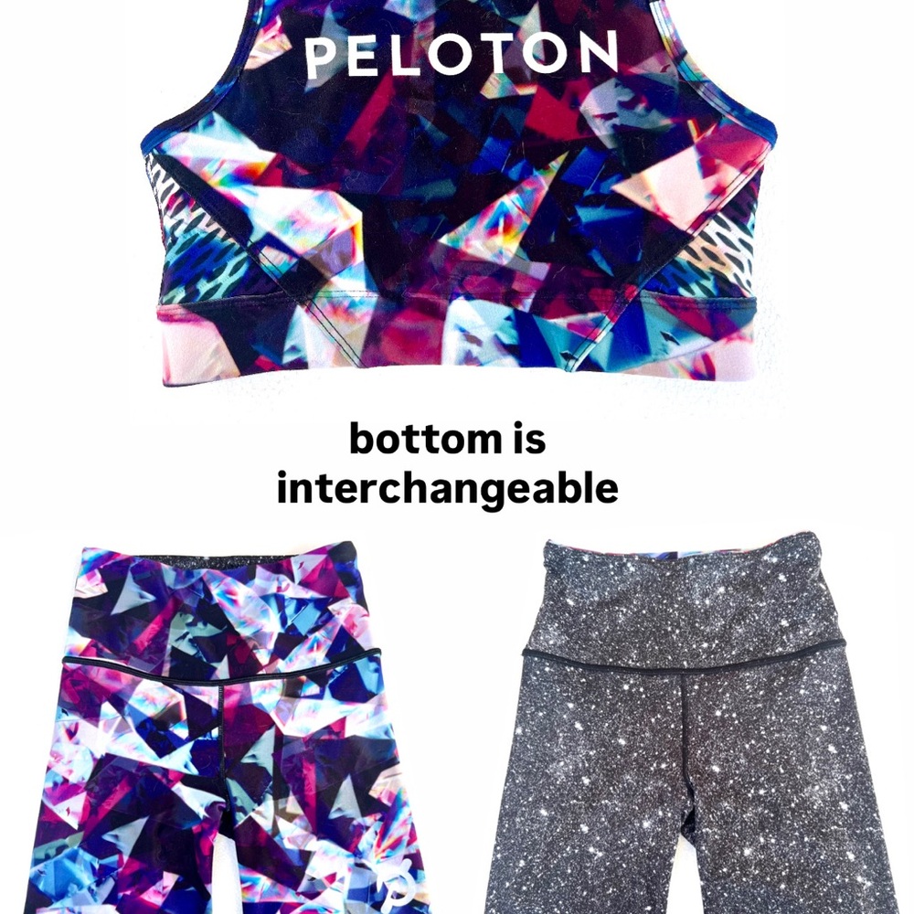 Peloton Women Colorful Leggings with matching Bra